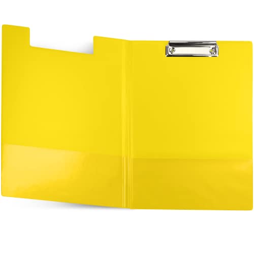 Netuno 1 Stück Klemmbrett-Mappe A4 mit Clip Gelb DIN A4 mit Deckel Schreibbrett Metallklemme Hartplatte Kunststoff Schreibmappe Schreibblock Clipboard Dokumentenhalter… von Netuno