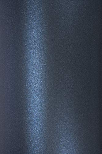 Netuno 10x Perlmutt-Dunkel-Blau Bastelpapier DIN A5 210 x 148 mm 120g Majestic Kings Blue Feinpapier Metallic-Effekt Glanzpapier bedruckbar für Einladungen Dekoration Kunst und Handwerk von Netuno