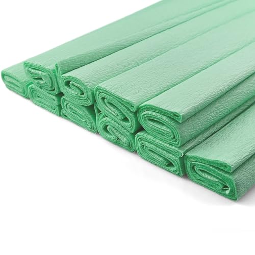 Netuno 10 Rollen Krepppapier Pastell-Mintgrün 200 x 50 cm buntes Bastelpapier für Dekoration Geschenkverpackung kreative Projekte Deko Papier farbig Papierrollen Bastelkrepp Floristenkrepp crepe paper von Netuno