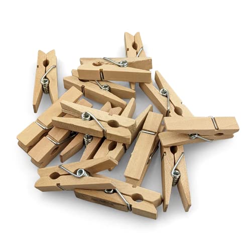Netuno 10 Stück Deko-Klammern Holz 45 mm x 7 mm naturbraun Design Holz-Klammern zum selber basteln Holz-Wäscheklammern Zier-Klammern Bastelklammern für Weihnachten Adventskalender Home- Deko Clips von Netuno