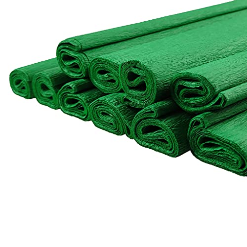 Netuno 10 Rollen Krepppapier Dunkelgrün 200 x 50 cm buntes Bastelpapier für Dekoration Geschenkverpackung kreative Projekte Deko Papier farbig Papierrollen Bastelkrepp Floristenkrepp crepe paper von Netuno