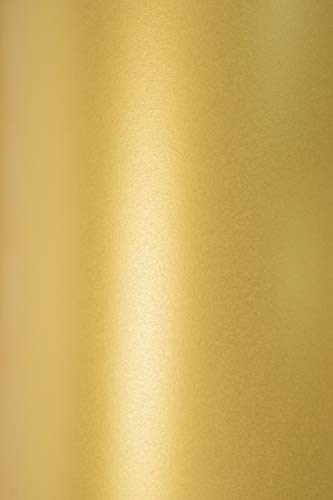 Netuno 100x Bastel-Papier Gold DIN A4 210x 297 mm 125g Sirio Pearl Aurum Druckerpapier Schimmer Perlmuttpapier Tonpapier gold glänzend Bastelpapier Perlmutt buntes Papier Glanzpapier Gold von Netuno