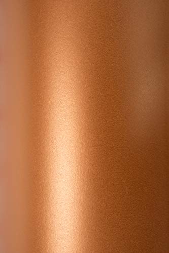 Netuno 100x Feinpapier Perlmutt-Kupferrot DIN A5 148x 210 mm 125g Sirio Pearl Copperplate Glanzpapier zum Basteln und Dekorieren Bastelpapier metallic für Einladungs-Karten edel von Netuno
