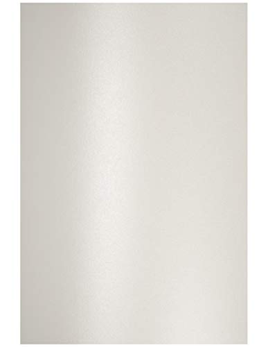 Netuno 10x Bastelpapier Perlmutt-Weiß DIN A4 210x 297 mm 120g Aster Metallic White Perlweiß Papier schimmernd glänzend Perlglanz Metallic-Effekt Pearlpapier Glanzpapier Perlmutt metallic von Netuno