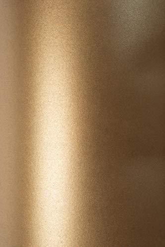 Netuno 10x Fein-Papier Perlmutt-Braun DIN A5 148x 210 mm 125g Sirio Pearl Fusion Bronze Glanzpapier schimmernd Perlglanz Papier mit Perlmutt-Effekt Bastel-Papier Perlmuttschimmer hohe Qualität von Netuno