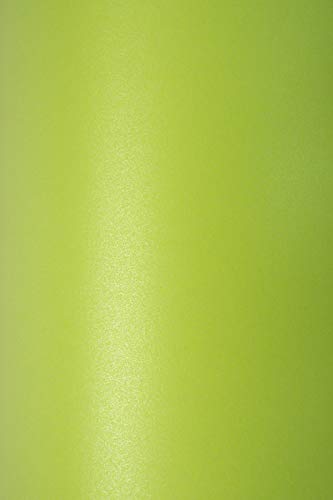 Netuno 10x Feinkarton Perlmutt- Grün DIN A4 210x 297 mm 300g Sirio Pearl Bitter Green Glanz Karton doppelseitig schimmernd Perlglanz Metallic-Effekt Perlmuttglanz-Karton edel von Netuno
