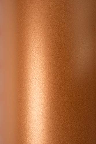 Netuno 10x Perlglanz-Karton Perlmutt- Kupferrot DIN A5 148x 210 mm 300g Sirio Pearl Copperplate Fein-Karton glänzend Effekt-Karton Perlmutt Karton hochwertig für Einladungen Dekoration von Netuno