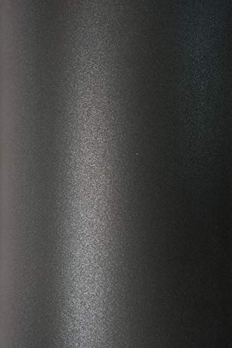 Netuno 10x Perlglanz-Karton Perlmutt-Schwarz DIN A4 210x 297 mm 300g Sirio Pearl Coal Mine Fein-Karton glänzend Effekt-Karton Perlmutt Karton hochwertig für Einladungen Dekoration von Netuno