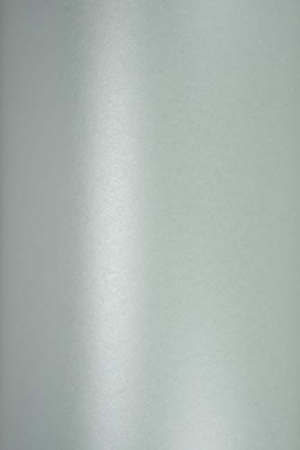 Netuno 10x Perlmutt-Azur-Blau Glanz-Karton DIN A5 210 x 148 mm 250g Majestic Damask Blue Feinkarton glänzend Perlmutt-Karton Effektkarton metallic für Einladungskarten Visitenkarten von Netuno