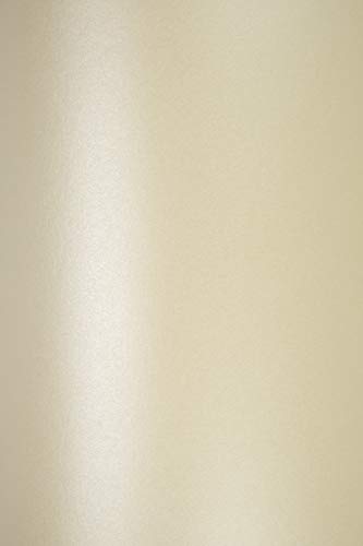 Netuno 10x Perlmutt-Creme Bastel-Papier DIN A4 210 x 297 mm 120g Majestic Candelight Cream Perlglanzpapier Glanzpapier a4 zum Basteln Bedrucken Perlmutt Papier metallic von Netuno