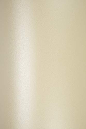 Netuno 10x Perlmutt-Creme Bastel-Papier DIN A4 21 x 29,7 cm 120g Majestic Candelight Cream Perlglanzpapier Glanzpapier a4 zum Basteln Bedrucken Perlmutt Papier metallic von Netuno