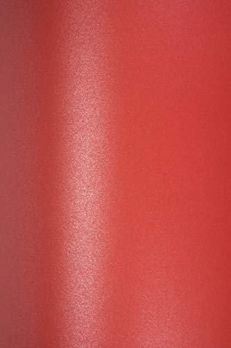 Netuno 10x Perlmutt-Dunkel-Rot Karton DIN A4 210 x 297 mm 250g Majestic Emporer Red Effektkarton Glanzkarton Perlmuttkarton Rot metallic für Hochzeit Geburtstag Weihnachten Einladungen von Netuno