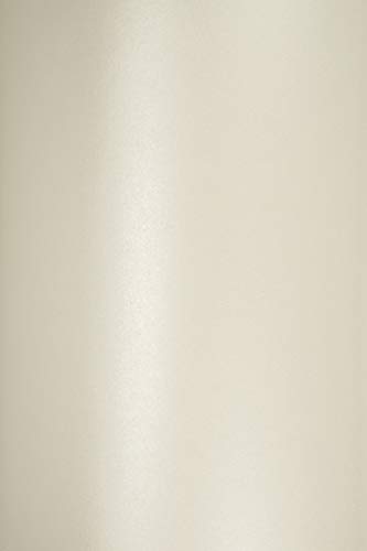 Netuno 10x Perlmutt-Karton Weiß Milch DIN A5 210 x 148 mm 250g Majestic Milk Feinkarton Glänzend Metallic Effekt Perlglanz für Hochzeit Geburtstag Taufe Einladungen von Netuno
