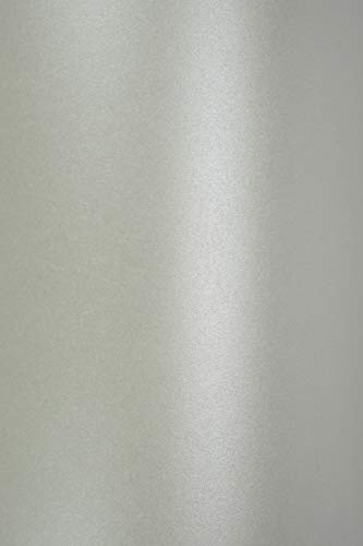 Netuno 10x Perlmutt-Silber Glanz-Karton DIN A5 210 x 148 mm 250g Majestic Moonlight Silver Bastelkarton Silber schimmernd Effektkarton Feinkarton Perlmuttkarton zum Basteln Dekorieren von Netuno
