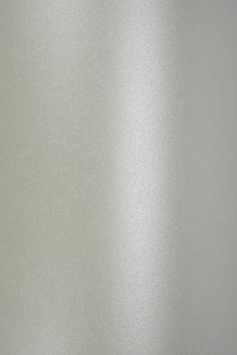 Netuno 10x Perlmutt-Silber Glanz-Karton DIN A5 210 x 148 mm 250g Majestic Moonlight Silver Bastelkarton Silber schimmernd Effektkarton Feinkarton Perlmuttkarton zum Basteln Dekorieren von Netuno