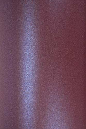 Netuno 10x Perlmutt-Violett Bastel-Karton DIN A5 210 x 148 mm 290g Majestic Night Club Purple Feinkarton mit Perlglanz doppelseitig schimmernd Bastel-Karton für Weihnachten Hochzeit Geburtstag von Netuno