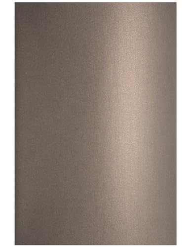 Netuno 10x Perlmuttpapier Braun-Grau DIN A4 210 x 297 mm 120g Curious Metallics Chestnut Glanzpapier a4 bedruckbar Bastelpapier schimmernd Hochzeit Geburtstag Weihnachten Einladungen Papier Basteln von Netuno