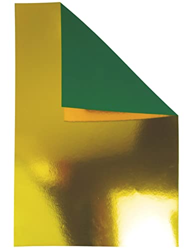 Netuno 10x Spiegelkarton Gold Grün einseitig bedruckt DIN A5 148 x 210 mm 260g Mirror Gold Effekt-Papier Metallic Spiegel Papier Spiegel-Effekt für DIY Effektkarton Spiegel Karton Gold glänzend a3 von Netuno