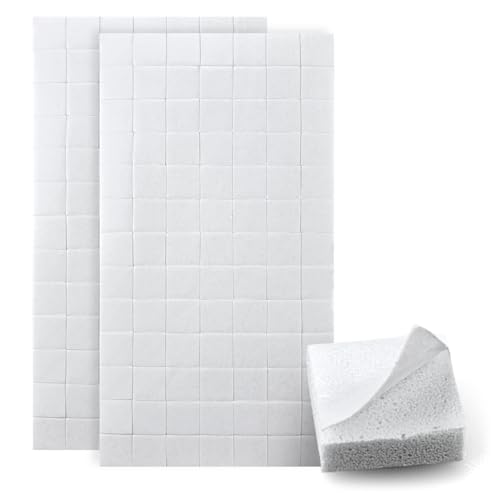 Netuno 168 Stück quadratische Klebepads 3D 10 x 10 x 3 mm Schaumstoff Klebekissen Weiß selbstklebend Schaumstoffpads Klebepunkte doppelseitig Doppelklebepunkte 3D-Klebeplatten für Papier Kunststoff von Netuno