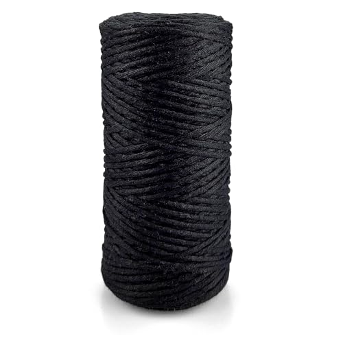 Netuno 1x Makramee Garn Schwarz 2 mm 150 m einfach gedreht Kordel Baumwolle Textilgarn Naturbaumwolle Garn für Makramee Schnur Baumwollkordel Dekoschnur farbig Twisted Macrame Cotton Cord Netuno 1x Makramee Garn Schwarz 2 mm 150 m einfach gedreht Kordel Baumwolle Textilgarn Naturbaumwolle Garn für Makramee Schnur Baumwollkordel Dekoschnur farbig Twisted Macrame Cotton Cord von Netuno