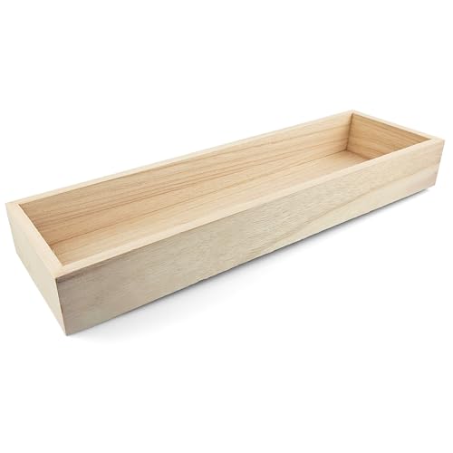 Netuno 1x Rechteckiges Holztablett 12x40x5 cm Naturholz Aufbewahrungsbox Organizer Holzschale Dekotablett Netuno 1x Rechteckiges Holztablett 12x40x5 cm Naturholz Aufbewahrungsbox Organizer Holzschale Dekotablett von Netuno