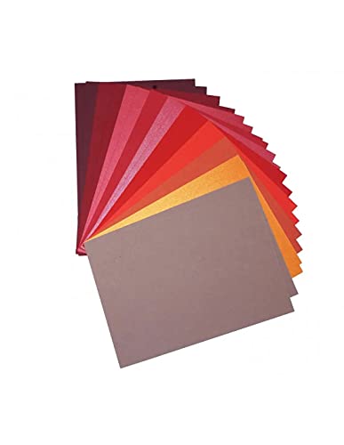 Netuno 20 Blatt Farbpapier-Set in Rot DIN A5 148×210 mm Effektpapier Rottöne Papierset zum Basteln und Dekorieren DIY Set Dekorkarton Rot Bastel-Bogen farbig von Netuno