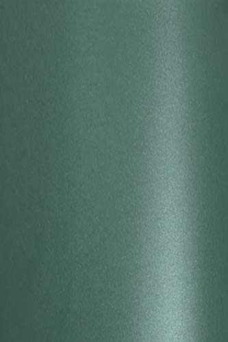 Netuno 20x Bastelkarton Perlmutt-Dunkel-Grün DIN A4 210x 297 mm 280g Aster Metallic Green Perlmutt-Karton Grüntöne Pearlkarton Perlglanz-Bastel-Karton Perlmutt-Glanz Papier zum Basteln von Netuno