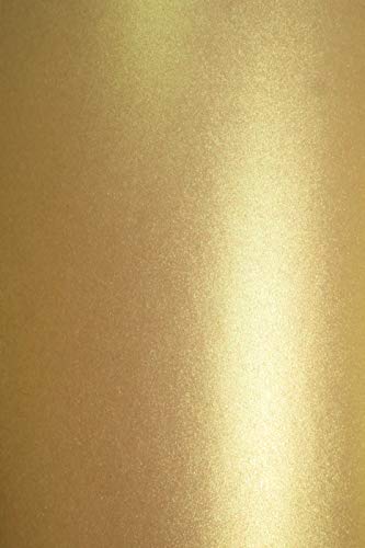 Netuno 20x Bastelkarton Perlmutt-Rustikal-Gold DIN A4 210x 297 mm 300g Aster Metallic Rustic Gold Goldkarton A4 für Hochzeitskarten Einladungskarten Visitenkarten Geburtstagskarten von Netuno
