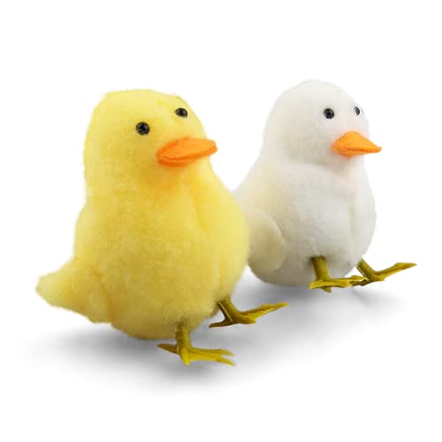 Netuno 2X Deko-Enten klein Plüschtiere Oster Deko Figur Ostern Dekoration Hausdeko Tischdeko für Ostern Frühling Ostergeschenk Geschenkeidee Ostern Tierfiguren kleine Enten Ostern künstliche Enten von Netuno