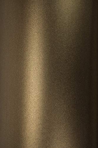 Netuno 50x Perlmutt-Braun Bastelpapier DIN A5 210 x 148 mm 120g Majestic Medal Bronze braunes Glanzpapier metallic Effekt zum Basteln bedrucken für Hochzeit Geburtstag Weihnachten von Netuno