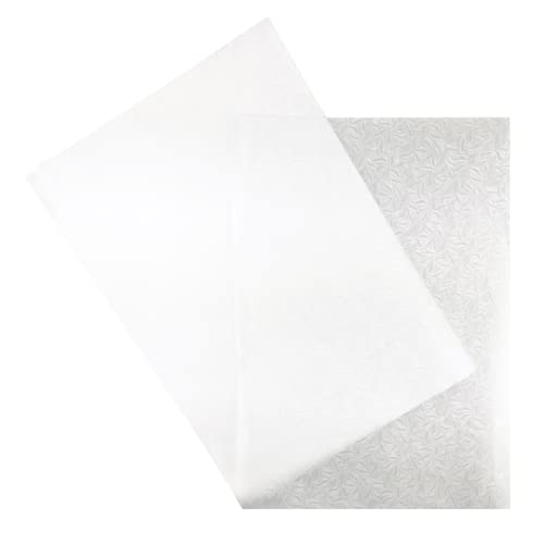 Netuno 50x Pergamentpapier Weiß mit Blatt-Muster DIN A4 210x 297 mm Transparentpapier gemustert Bastelpapier mit Motiv Designpapier dünn halb transparent für Karteneinleger Kartenaufleger Fotoalben von Netuno