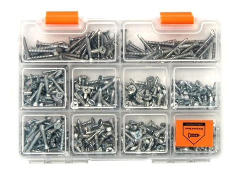 Netzerkoz 420 Teiliges Selbstschneidende Schrauben- Blechschrauben Set – 10 verschiedene Bohrschrauben in Sortimentskasten von Netzerkoz All Essential Fasteners