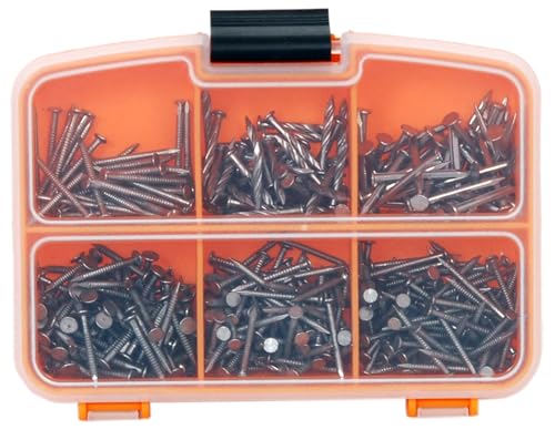 Netzerkoz 500 st Holznagel Set, 5 art Nägel Sets, Nagel Sortiment mit Aufbewahrungsbox von Netzerkoz All Essential Fasteners