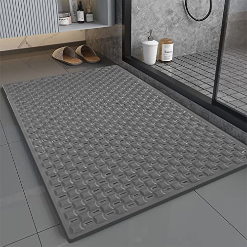 NeuWee Super Absorbent Floor Mat, Rutschfester Badematten Schnelltrocknend Badvorleger Waschbar Duschvorleger für Badewanne (Grau, 40 x 70 cm) von NeuWee