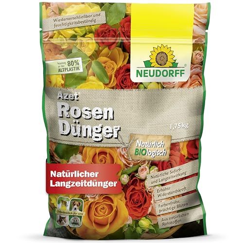 Neudorff Azet RosenDünger – Bio Rosendünger mit 100 Tagen Langzeitwirkung sorgt für langanhaltend farbenfrohe Rosen, Stauden und Blütenpflanzen, 1,75 kg von Neudorff