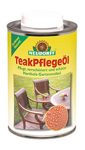 Neudorff TeakPflegeÖl pflegt, verschönert und schützt Hartholz-Gartenmöbel, 500 ml, Farblos von Neudorff