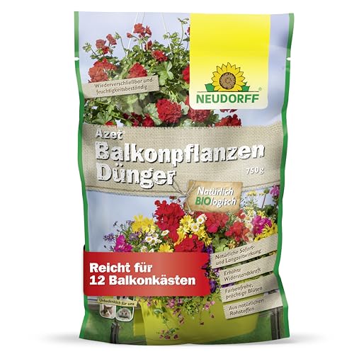 Neudorff Azet BalkonpflanzenDünger – Bio Dünger mit 100 Tagen Langzeitwirkung sorgt für farbenfrohe Blüten aller Topf-, Kübel- und Balkonpflanzen, 750 g von Neudorff