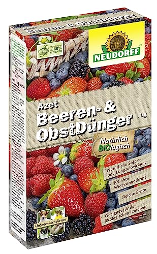 Neudorff Azet Beeren- & ObstDünger – Bio-Dünger für mehr Geschmack und reiche Ernte bei Beeren und Obst mit natürlicher Sofort- & Langzeitwirkung, 1 kg von Neudorff
