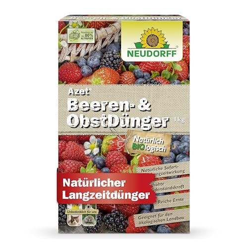 Neudorff Azet Beeren- & ObstDünger – Bio-Dünger für mehr Geschmack und reiche Ernte bei Beeren und Obst mit natürlicher Sofort- & Langzeitwirkung, 1 kg von Neudorff