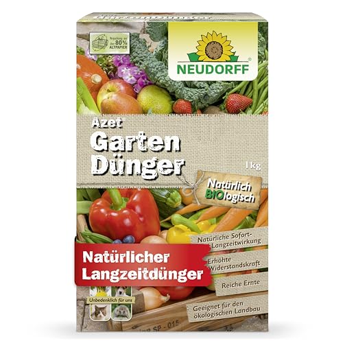 Neudorff Azet GartenDünger – Bio Gartendünger fördert die Blühkraft und reiche Ernte aller Gartenpflanzen mit natürlicher Sofort- & Langzeitwirkung, 1 kg von Neudorff