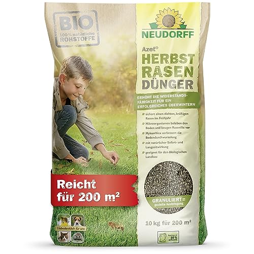 Neudorff Azet HerbstRasenDünger - Organischer Bio-Dünger für 200 m² stärkt die Frosthärte und sorgt für einen dichten, kräftigen Rasen im Frühjahr, 10 kg Neudorff Azet HerbstRasenDünger - Organischer Bio-Dünger für 200 m² stärkt die Frosthärte und sorgt für einen dichten, kräftigen Rasen im Frühjahr, 10 kg von Neudorff