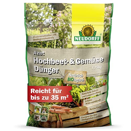 Neudorff Azet Hochbeet- & GemüseDünger – Bio Hochbeetdünger mit 100 Tagen Langzeitwirkung für alle Gemüsearten im Hochbeet, 1,75 kg für 35 m² von Neudorff