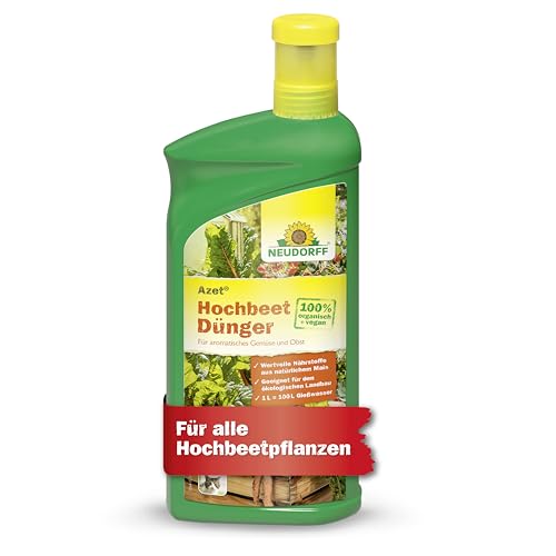Neudorff Azet HochbeetDünger – 100% natürlicher Bio Dünger für eine leckere und aromatische Ernte von Obst, Gemüse und Kräutern im Hochbeet, 1 Liter Neudorff Azet HochbeetDünger – 100% natürlicher Bio Dünger für eine leckere und aromatische Ernte von Obst, Gemüse und Kräutern im Hochbeet, 1 Liter von Neudorff