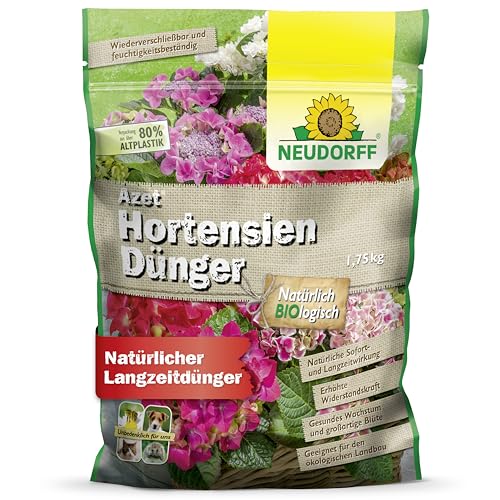 Neudorff Azet HortensienDünger – Bio Hortensiendünger mit 100 Tagen Langzeitwirkung sorgt für farbintensive Hortensien, Kamelien und Bougainvillen, 1,75 kg von Neudorff
