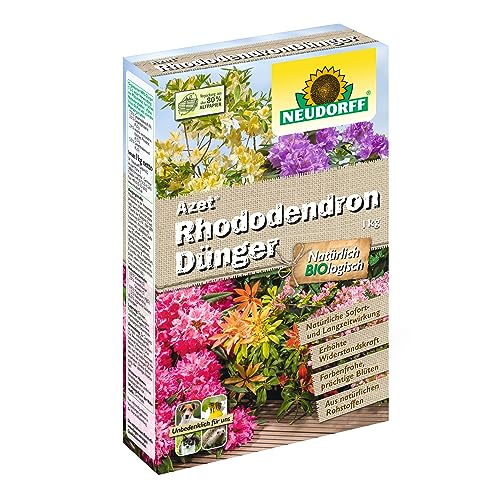 Neudorff Azet RhododendronDünger – Bio Rhododendrondünger mit Mykorrhiza sorgt für farbenfrohe und prächtige Blüten mit 3 Monaten Langzeitwirkung, 1 kg von Neudorff