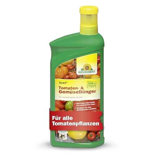 Neudorff Azet Tomaten- und GemüseDünger - 100% natürlicher Bio Dünger für aromatische Tomaten und Gemüse in Balkonkasten, Kübel und Beet, 1 Liter von Neudorff
