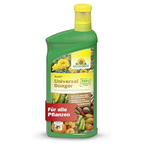 Neudorff Azet UniversalDünger – 100% natürlicher Bio Dünger für alle Pflanzen fördert kräftiges Wachstum, reiche Ernte und üppige Blütenbildung, 1 Liter von Neudorff