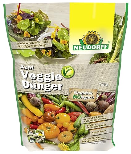 Neudorff Azet VeggieDünger – 100% pflanzlicher Universaldünger mit natürlicher Sofort- und Langzeitwirkung für kräftige Pflanzen im Haus und Garten, 750 g von Neudorff