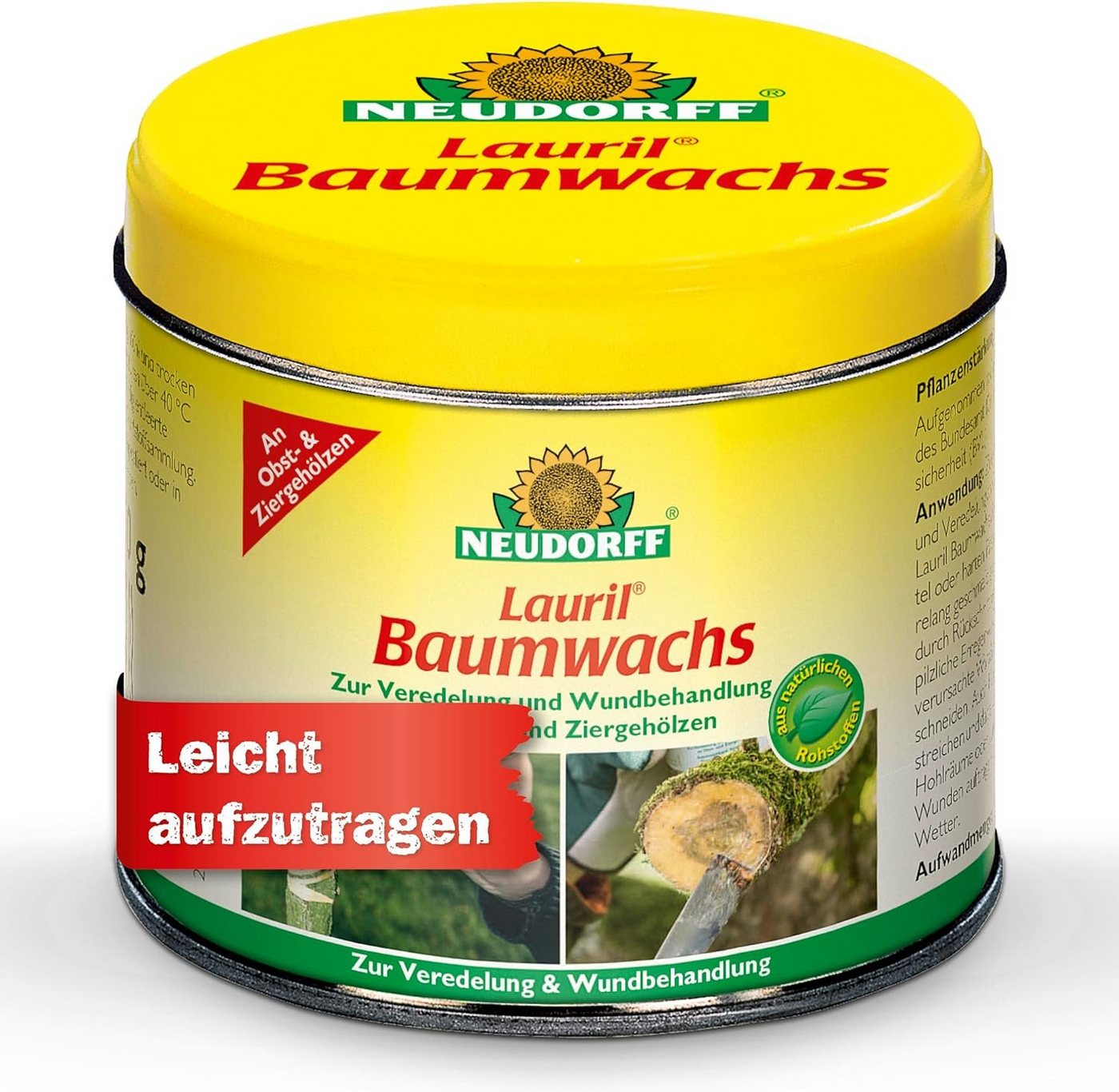 Neudorff Baumwachs Lauril, 250 g, 1,00 St., Schnell-Verband für große und kleine Verletzungen an Bäumen von Neudorff