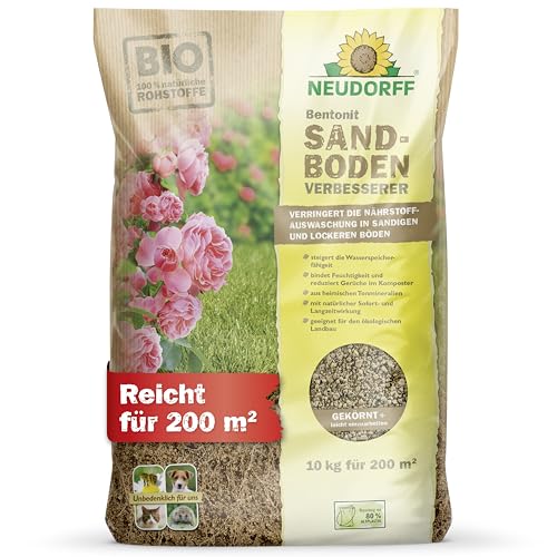Neudorff Bentonit SandbodenVerbesserer – Bio Sandbodenverbesserer zur nachhaltigen Verbesserung von leichten und sandigen Böden, 10 kg für 200 m² von Neudorff